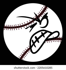 Funny Baseball Clipart - Vector Illustration