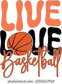 Funny Basketball Sublimation Design Graphics. Black Pumpkin Color Typographic Combination on White Background makes a ready Template for Printing on Clothing and Sport Apparels.