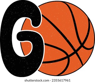 Gráficos divertidos de diseño de sublimación de baloncesto. La combinación tipográfica de color de calabaza negra en fondo blanco hace una plantilla lista para imprimir en ropa y ropa deportiva.