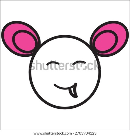 Funny bat cartoon image design in black and pink colour