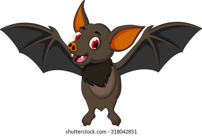 funny bat cartoon posing stand