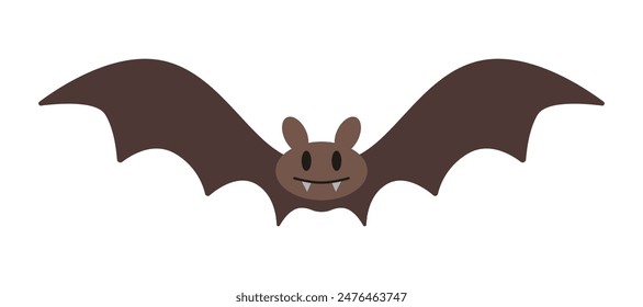 Funny bat character. Isolated vector illustration for halloween design.