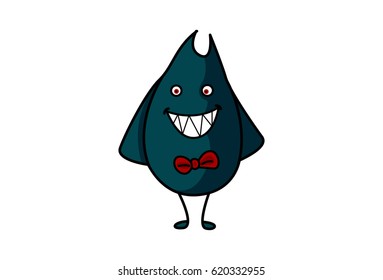 Funny Bat Happy. vector Illustration. Isolated on white background.