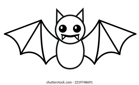 funny bat in illustrator on white background