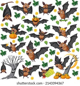 Funny bat on white background illustration