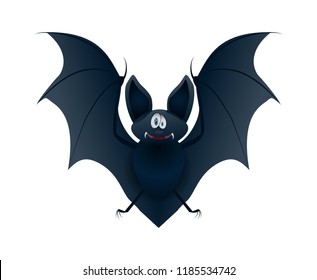 Funny bat on a white background.Vector illustration.