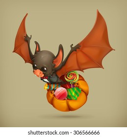 Funny bat, vector icon