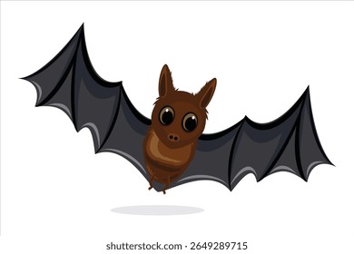 Funny Bat Vector Illustration. Vector illustration of a funny bat character with big eyes.