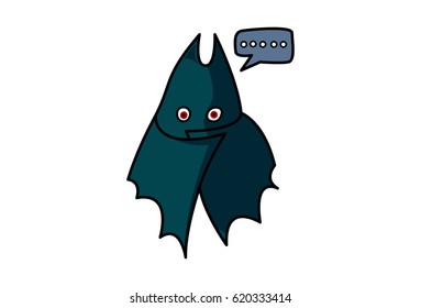 Funny Bat . vector Illustration. Isolated on white background.