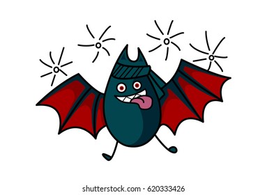 Funny Bat . vector Illustration. Isolated on white background.