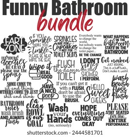 Funny Bathroom Vector Designs Bundle