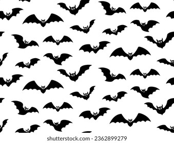 Funny bats seamless pattern on transparent background