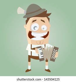 Funny Bavarian Accordion Player