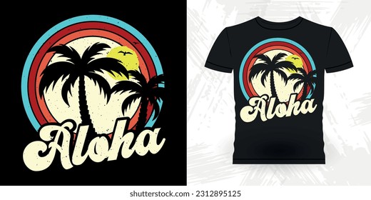 Funny Beach Summer Vacation Retro Vintage Surfing Surfer Lover Summer T-shirt Design