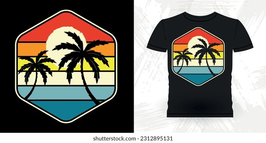 Funny Beach Summer Vacation Retro Vintage Surfing Surfer Lover Summer T-shirt Design