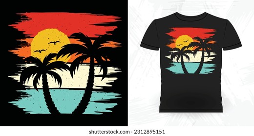 Funny Beach Summer Vacation Retro Vintage Surfing Surfer Lover Summer T-shirt Design