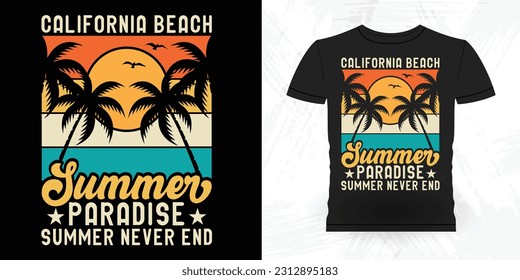 Funny Beach Summer Vacation Retro Vintage Surfing Surfer Lover Summer T-shirt Design