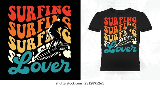 Funny Beach Summer Vacation Retro Vintage Surfing Surfer Lover Summer T-shirt Design