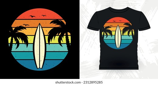 Funny Beach Summer Vacation Retro Vintage Surfing Surfer Lover Summer T-shirt Design