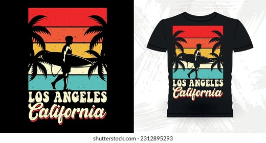 Funny Beach Summer Vacation Retro Vintage Surfing Surfer Lover Summer T-shirt Design
