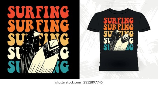 Funny Beach Summer Vacation Retro Vintage Surfing Surfer Lover Summer T-shirt Design