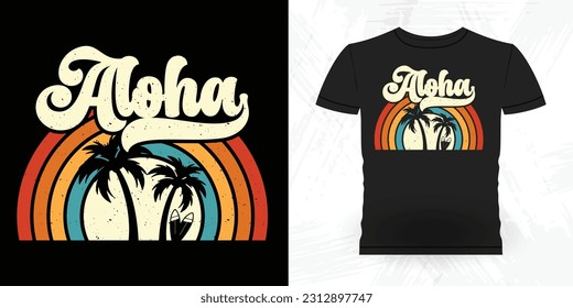 Funny Beach Summer Vacation Retro Vintage Surfing Surfer Lover Summer T-shirt Design