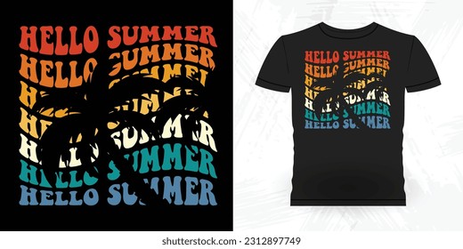 Funny Beach Summer Vacation Retro Vintage Surfing Surfer Lover Summer T-shirt Design