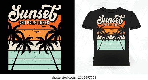 Funny Beach Summer Vacation Retro Vintage Surfing Surfer Lover Summer T-shirt Design