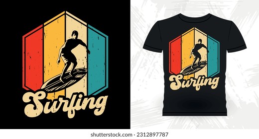Funny Beach Summer Vacation Retro Vintage Surfing Surfer Lover Summer T-shirt Design