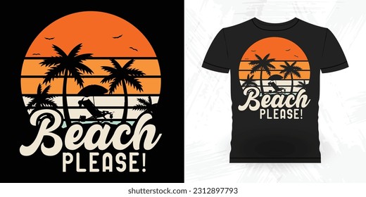 Funny Beach Summer Vacation Retro Vintage Surfing Surfer Lover Summer T-shirt Design