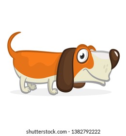 Funny beagle dog cartoon illustration