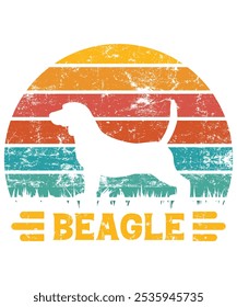 Funny Beagle Vintage Retro Sunset Silhouette Gifts Dog Lover Dog Owner Essential T-Shirt