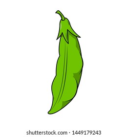 Funny Beans in a cartoon style. Concept Fruits and vegetables. Summer.