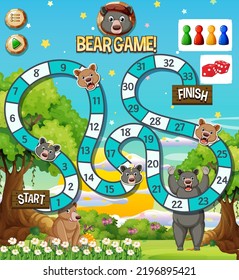 Funny bear cartoon character illustration