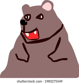 Funny Bear Cartoon Character Vector