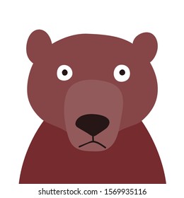 Funny bear in cartoon style. Children vector animal illustration.