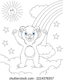 funny bear coloring page for kids