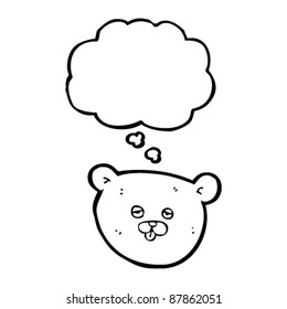 funny bear face thinking cartoon