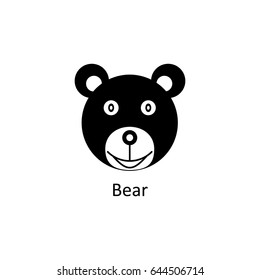 Funny bear icon. Logo template for design, visit card, signage. Vector design
