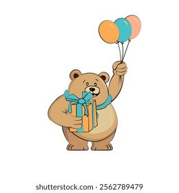 funny bear on a white background