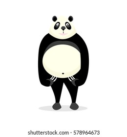 Funny bear panda, on a white background.