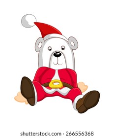 Funny Bear Santa Character