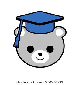 funny bear student illustration