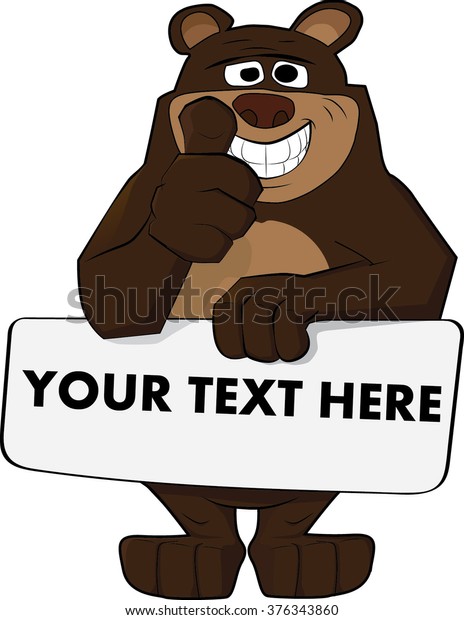 Funny Bear Thumb Nameplate Isolated On Stock Vector (royalty Free 