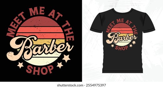 Funny Beard Lover Retro Vintage Barber T-shirt Design