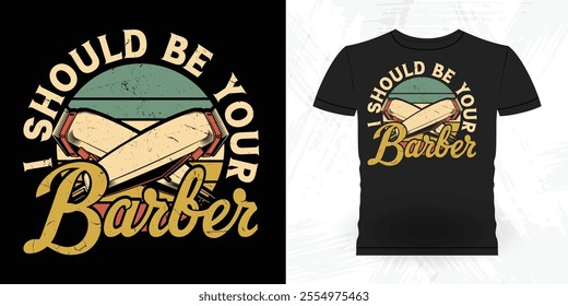 Funny Beard Lover Retro Vintage Barber T-shirt Design