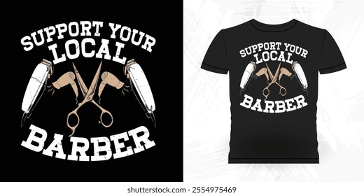 Funny Beard Lover Retro Vintage Barber T-shirt Design