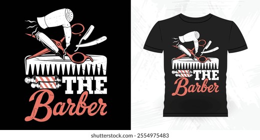 Funny Beard Lover Retro Vintage Barber T-shirt Design