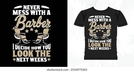 Funny Beard Lover Retro Vintage Barber T-shirt Design