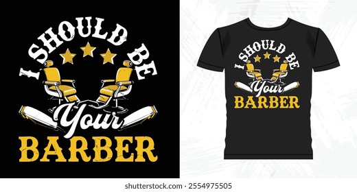 Funny Beard Lover Retro Vintage Barber T-shirt Design